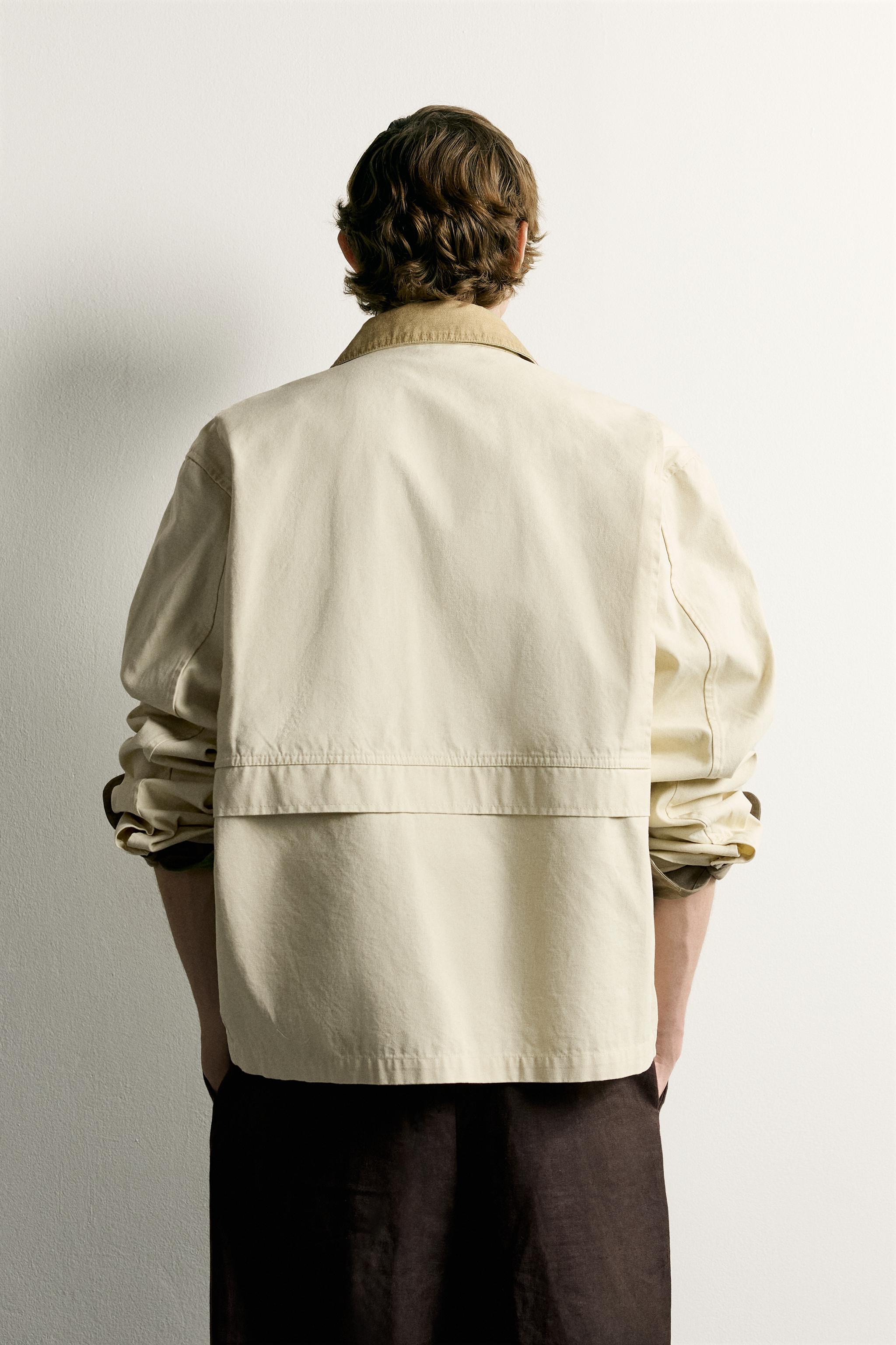 RELAXED FIT CONTRAST COLLAR JACKET